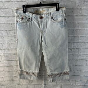 Old Navy Light Blue Cropped Jeans with Embroidered Hem